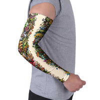 Hawaii And Japan Arm Sleeves Tiki With Oni Mask - Polynesian Pride