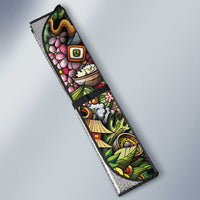 Hawaii And Japan Auto Sun Shade Tiki With Oni Mask - Polynesian Pride