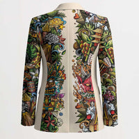 Hawaii And Japan Blazer Tiki With Oni Mask - Polynesian Pride