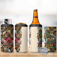 Hawaii And Japan 4 in 1 Can Cooler Tumbler Tiki With Oni Mask - Polynesian Pride