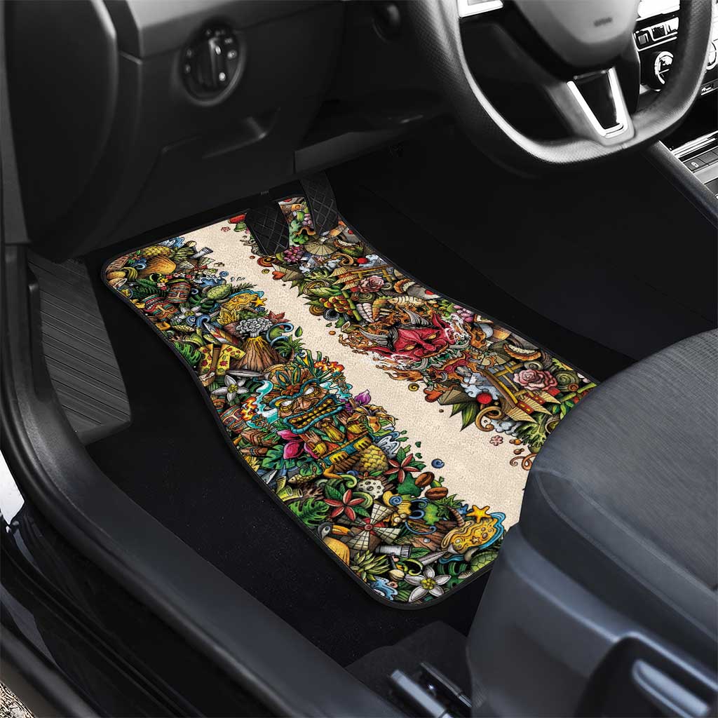 Hawaii And Japan Car Mats Tiki With Oni Mask - Polynesian Pride