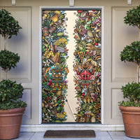 Hawaii And Japan Door Cover Tiki With Oni Mask - Polynesian Pride