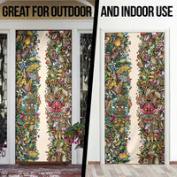 Hawaii And Japan Door Cover Tiki With Oni Mask - Polynesian Pride