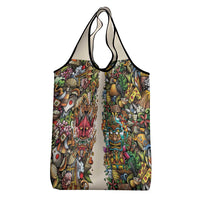 Hawaii And Japan Grocery Bag Tiki With Oni Mask - Polynesian Pride