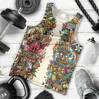 Hawaii And Japan Men Tank Top Tiki With Oni Mask - Polynesian Pride