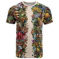 Hawaii And Japan T Shirt Tiki With Oni Mask - Polynesian Pride