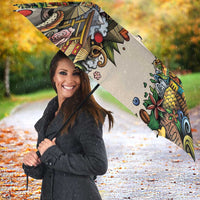 Hawaii And Japan Umbrella Tiki With Oni Mask - Polynesian Pride