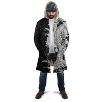 Hawaiian And Japanese Culture Cloak Irezumi Dragon With Polynesian Pattern Black - Polynesian Pride