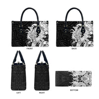 Hawaiian And Japanese Culture Leather Bag Irezumi Dragon With Polynesian Pattern Black - Polynesian Pride