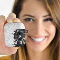 Hawaiian And Japanese Culture AirPods Case Irezumi Dragon With Polynesian Pattern White - Polynesian Pride