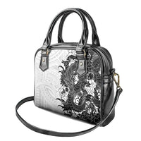 Hawaiian And Japanese Culture Shoulder Handbag Irezumi Dragon With Polynesian Pattern White - Polynesian Pride