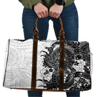 Hawaiian And Japanese Culture Travel Bag Irezumi Dragon With Polynesian Pattern White - Polynesian Pride