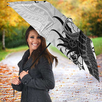 Hawaiian And Japanese Culture Umbrella Irezumi Dragon With Polynesian Pattern White - Polynesian Pride