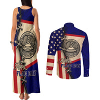 American Samoa Flag Day Couples Matching Tank Maxi Dress and Long Sleeve Button Shirt Polynesian Tribal Pattern LT05 - Polynesian Pride