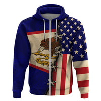 American Samoa Flag Day Zip Hoodie Polynesian Tribal Pattern LT05 Zip Hoodie Blue - Polynesian Pride