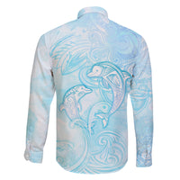 Polynesia Dolphins Under The Sea Family Matching Long Sleeve Bodycon Dress and Hawaiian Shirt Simple Style LT05 - Polynesian Pride