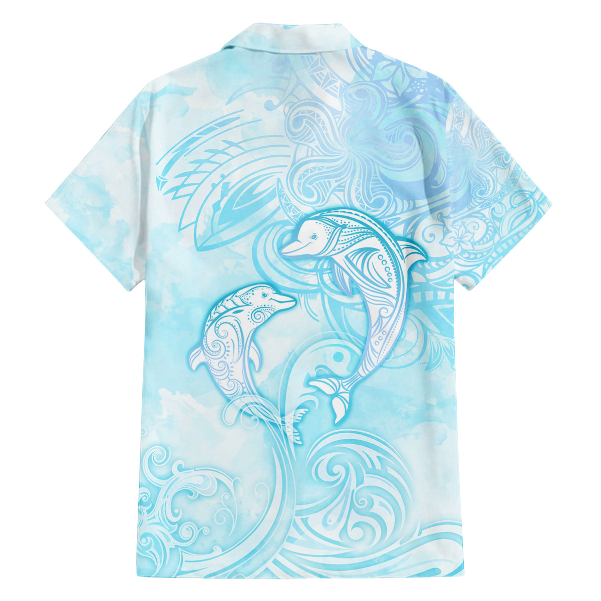 Polynesia Dolphins Under The Sea Family Matching Puletasi and Hawaiian Shirt Simple Style LT05 - Polynesian Pride
