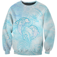 Polynesia Dolphins Under The Sea Sweatshirt Simple Style LT05 Unisex Baby Blue - Polynesian Pride