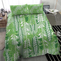 Green Hawaii Tapa Pattern Bedding Set With Heliconia Vintage Style LT05 - Polynesian Pride