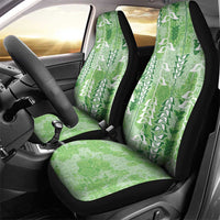 Green Hawaii Tapa Pattern Car Seat Cover With Heliconia Vintage Style LT05 - Polynesian Pride