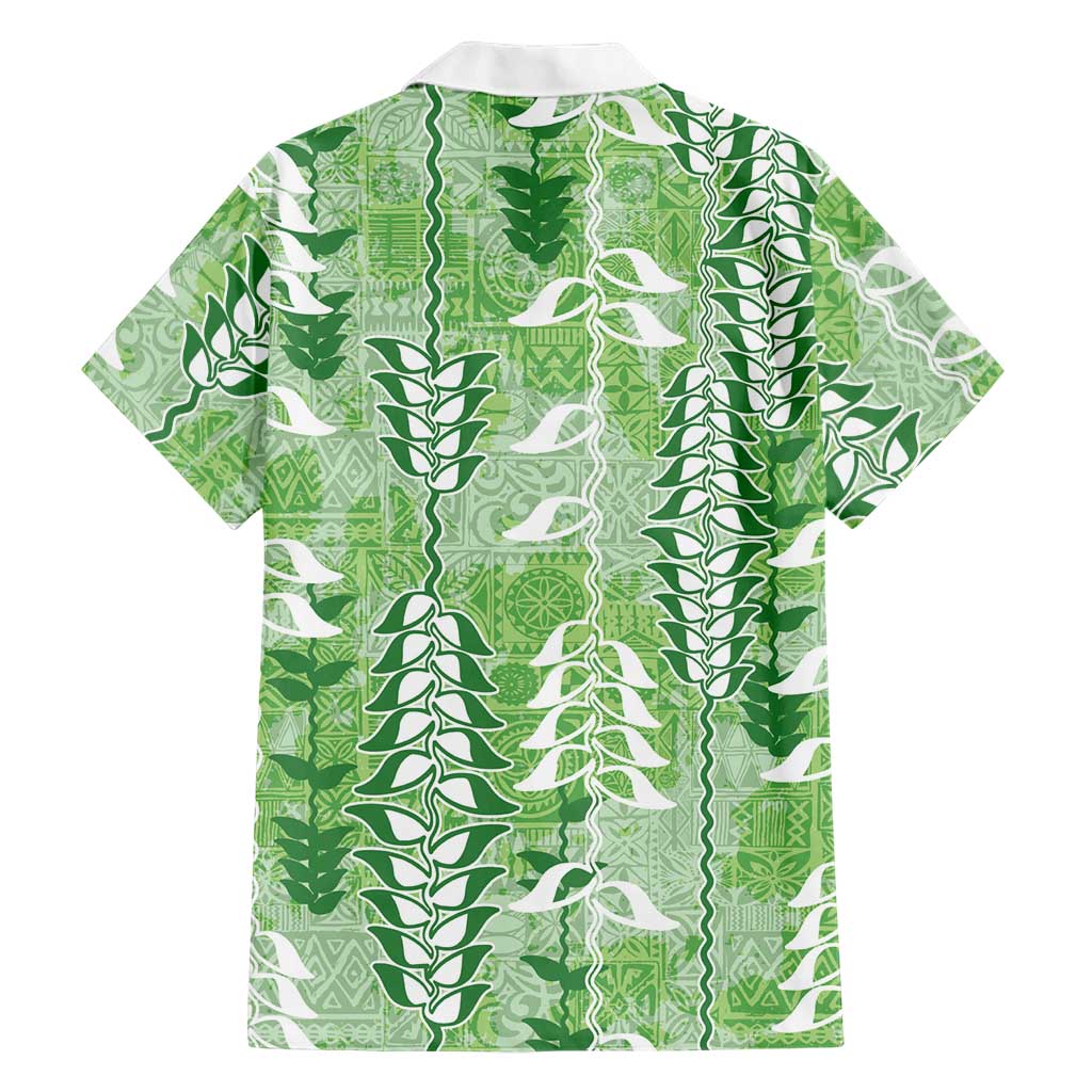 Green Hawaii Tapa Pattern Hawaiian Shirt With Heliconia Vintage Style LT05 - Polynesian Pride