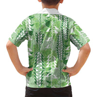 Green Hawaii Tapa Pattern Kid Hawaiian Shirt With Heliconia Vintage Style LT05 - Polynesian Pride
