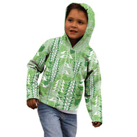 Green Hawaii Tapa Pattern Kid Hoodie With Heliconia Vintage Style LT05 - Polynesian Pride