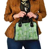 Green Hawaii Tapa Pattern Shoulder Handbag With Heliconia Vintage Style LT05 - Polynesian Pride