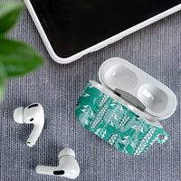 Teal Hawaii Tapa Pattern AirPods Case With Heliconia Vintage Style LT05 - Polynesian Pride