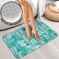 Teal Hawaii Tapa Pattern Bathroom Set With Heliconia Vintage Style LT05 - Polynesian Pride