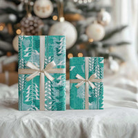 Teal Hawaii Tapa Pattern Wrapping Paper With Heliconia Vintage Style LT05 - Polynesian Pride