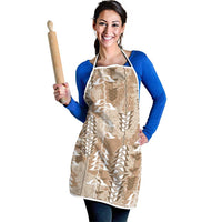 Beige Hawaii Tapa Pattern Apron With Heliconia Vintage Style LT05 - Polynesian Pride