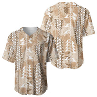Beige Hawaii Tapa Pattern Baseball Jersey With Heliconia Vintage Style LT05 - Polynesian Pride