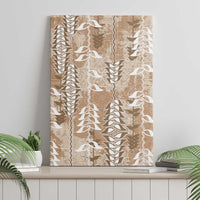 Beige Hawaii Tapa Pattern Canvas Wall Art With Heliconia Vintage Style LT05 - Polynesian Pride