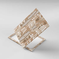 Beige Hawaii Tapa Pattern Canvas Wall Art With Heliconia Vintage Style LT05 With Frame Beige - Polynesian Pride