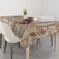 Beige Hawaii Tapa Pattern Tablecloth With Heliconia Vintage Style LT05 - Polynesian Pride
