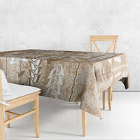 Beige Hawaii Tapa Pattern Tablecloth With Heliconia Vintage Style LT05 - Polynesian Pride