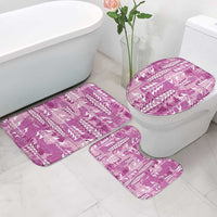 Magenta Hawaii Tapa Pattern Bathroom Set With Heliconia Vintage Style LT05 - Polynesian Pride