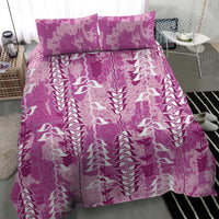 Magenta Hawaii Tapa Pattern Bedding Set With Heliconia Vintage Style LT05 - Polynesian Pride