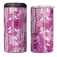 Magenta Hawaii Tapa Pattern 4 in 1 Can Cooler Tumbler With Heliconia Vintage Style LT05 One Size: 16 oz Magenta - Polynesian Pride