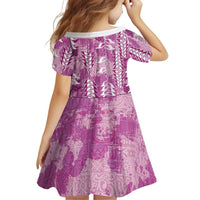 Magenta Hawaii Tapa Pattern Family Matching Summer Maxi Dress and Hawaiian Shirt With Heliconia Vintage Style LT05 - Polynesian Pride