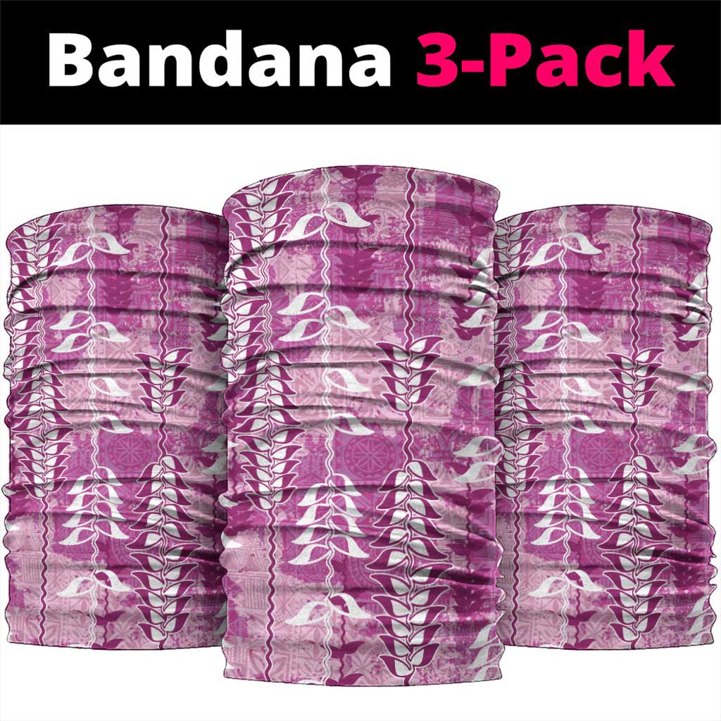 Magenta Hawaii Tapa Pattern Neck Gaiter With Heliconia Vintage Style LT05 package One Size: 25*50cm Magenta - Polynesian Pride
