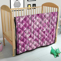 Magenta Hawaii Tapa Pattern Quilt With Heliconia Vintage Style LT05 - Polynesian Pride
