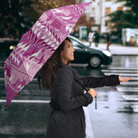 Magenta Hawaii Tapa Pattern Umbrella With Heliconia Vintage Style LT05 - Polynesian Pride