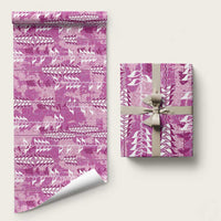 Magneta Hawaii Tapa Pattern Wrapping Paper With Heliconia Vintage Style LT05 58" × 23" Magneta - Polynesian Pride