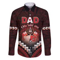 Personalised Tonga Happy Father's Day Family Matching Off The Shoulder Long Sleeve Dress and Hawaiian Shirt Ofa Lahi Atu Dad Polynesian Tribal