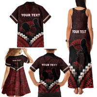 Personalised Tonga Happy Father's Day Family Matching Tank Maxi Dress and Hawaiian Shirt Ofa Lahi Atu Dad Polynesian Tribal