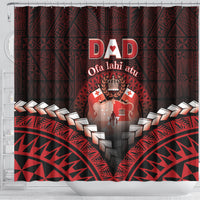 Tonga Happy Father's Day Shower Curtain Ofa Lahi Atu Dad Polynesian Tribal