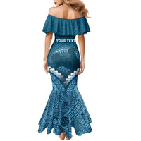 Personalised Fiji Happy Father's Day Mermaid Dress Au Lomani Iko Dad Polynesian Tribal