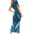 Personalised Fiji Happy Father's Day Short Sleeve Bodycon Dress Au Lomani Iko Dad Polynesian Tribal